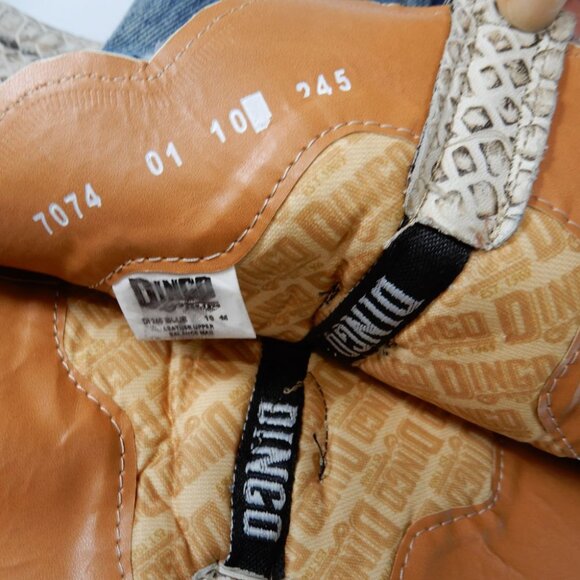 DINGO Shabby Western Tall Boots Size 10 Denim Blue Lizard Leather NEW - Picture 15 of 16